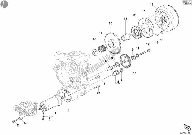 Tutte le parti per il Motore Di Avviamento del Ducati Sport ST4 S USA 996 2005